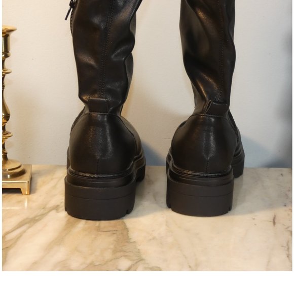 Host Pick Steve Madden Industry Black Paris Pull On Round Toe Over Knee Boot 7.5 - Picture 7 of 7
